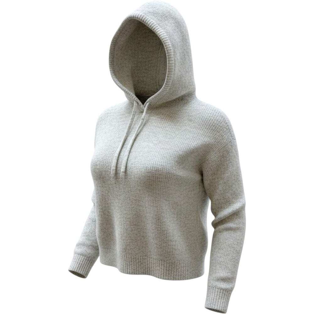 & Other Stories Alpaca Wool Blend Knit Hoodie Sweater XS Grey O/N 289161